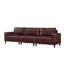 112'' Wide Faux Leather Square Arm Sofa-1974180493