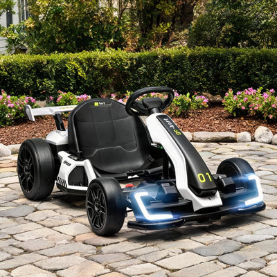 Kart électrique en PP blanc doux et acier avec une véritable expérience de dérive pour la course en plein air