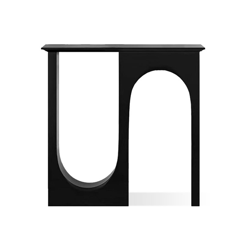 Black Manufactured Wood Freestanding Fireplace, Black