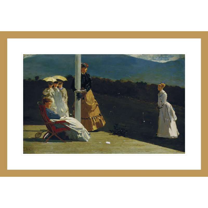 Croquet Match par Winslow Homer - Impression sur toile, H 20,65 po x l 29,5 po