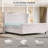 King Size Velvet Upholstered Sleigh Bed with Scroll Wingback Headboard-White-601362720