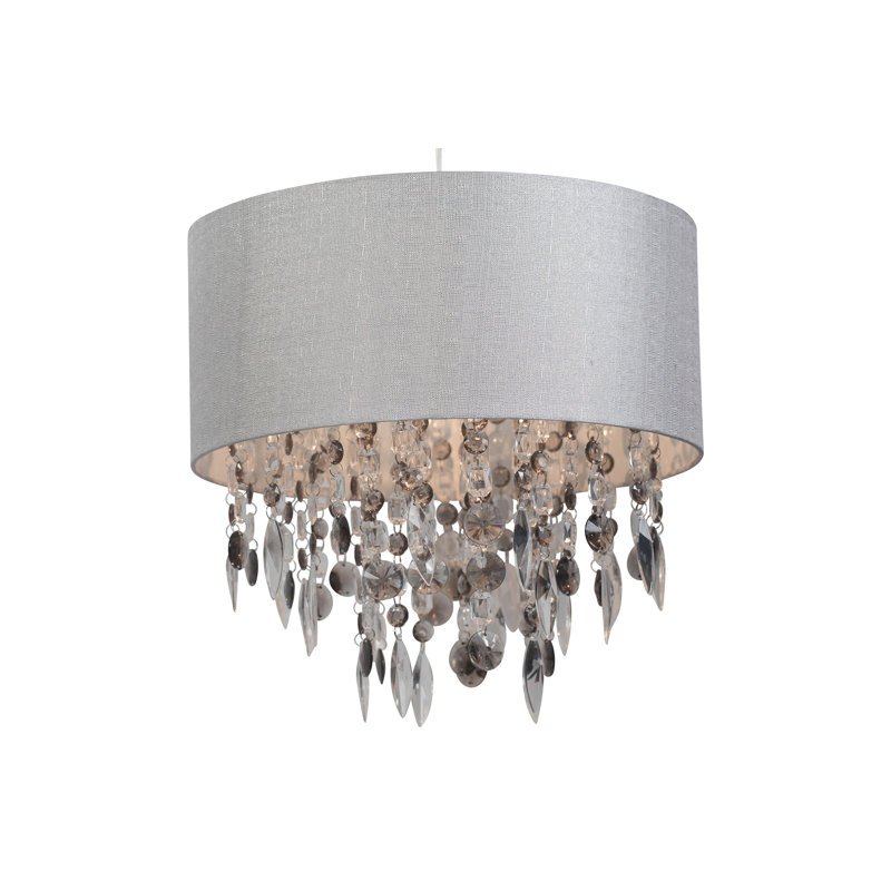 Fiji 36cm H Linen Drum Pendant Shade, Grey