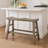 Rena Bar Height Bench | Trestle Legs with Footrests | 33" Wide Mahogany Wood-106065321-106065317