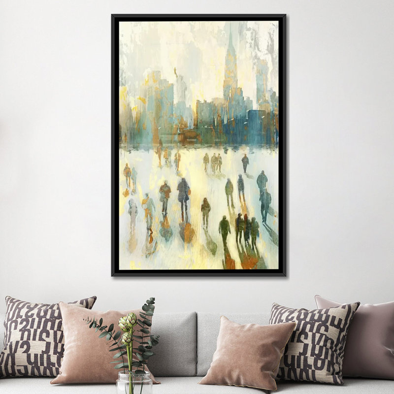 « ny shadows i », impression sur toile, H 26 po x l 18 po x P 1,5 po, Toile avec cadre noir, Pas de tapis