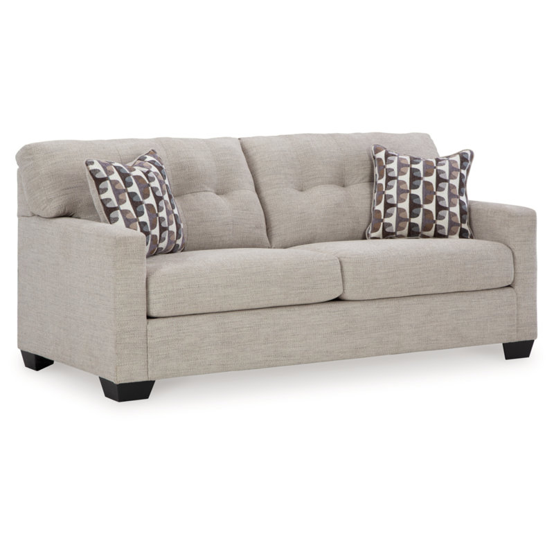 Canapé à accoudoirs carrés 75 po Dionnah, 100 % polyester beige