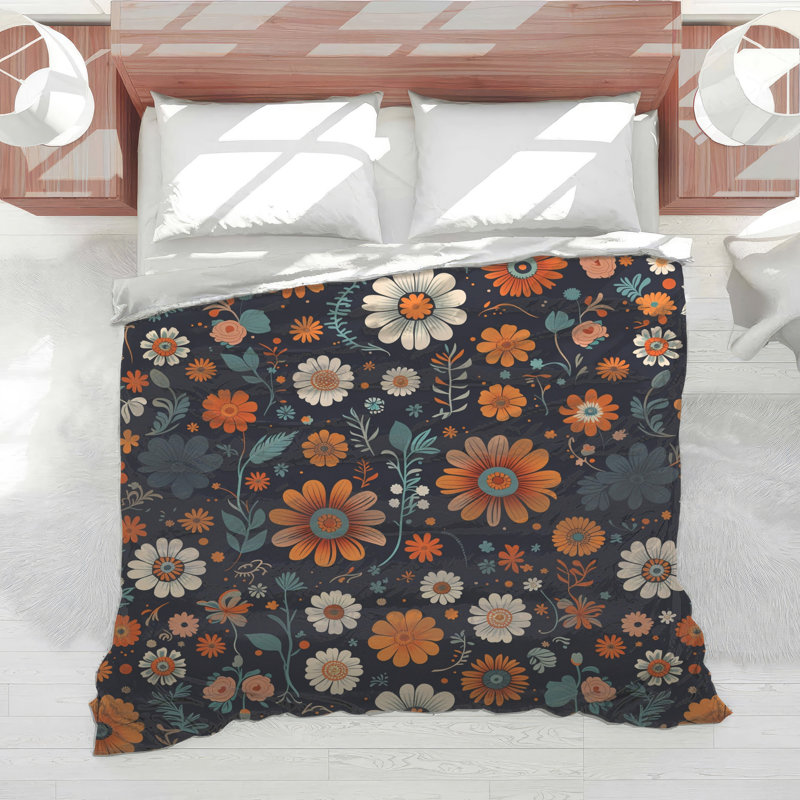 Floral Bedding Pattern Comforter Bohemian Boho, Twin Extra Long