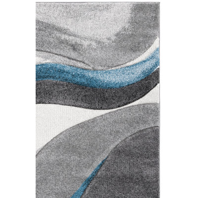 Tapis gris / turquoise Duboistown