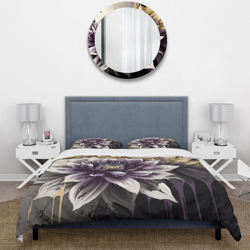 Ensemble de housse de couette en microfibre / polyester Dahlia Flower II Bedding