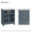 Meuble-lavabo bleu 24 po avec lavabo intégré en céramique, 3 tiroirs et 1 porte pour les petites et moyennes salles de bain-1328392212