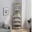 6-Tier Corner Open Shelf Modern Bookcase Wood Rack Freestanding Shelving Unit