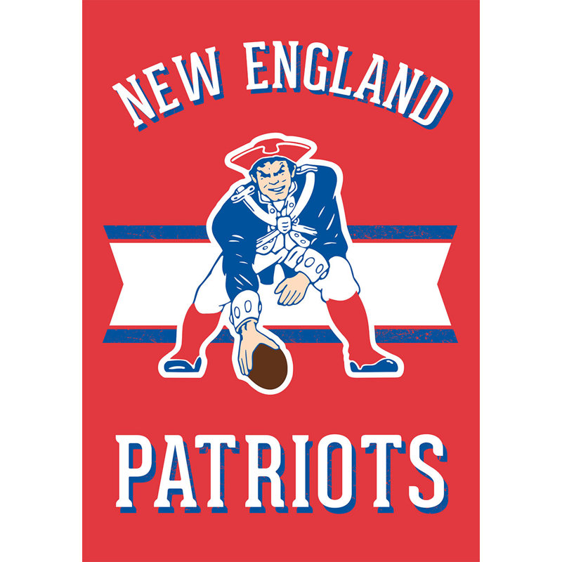 Drapeau de jardin de la NFL rétro avec patriots de la Nouvelle-Angleterre, Rouge / bleu / blanc, New England Patriots