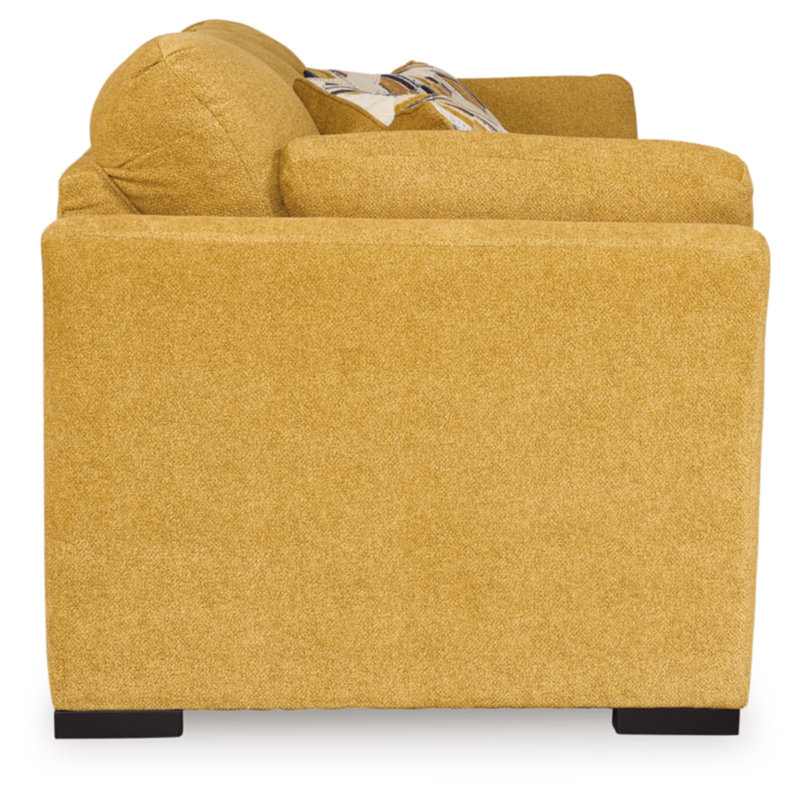 Owlex 94'' Upholstered Sleeper Sofa, Yellow 100% Polyester