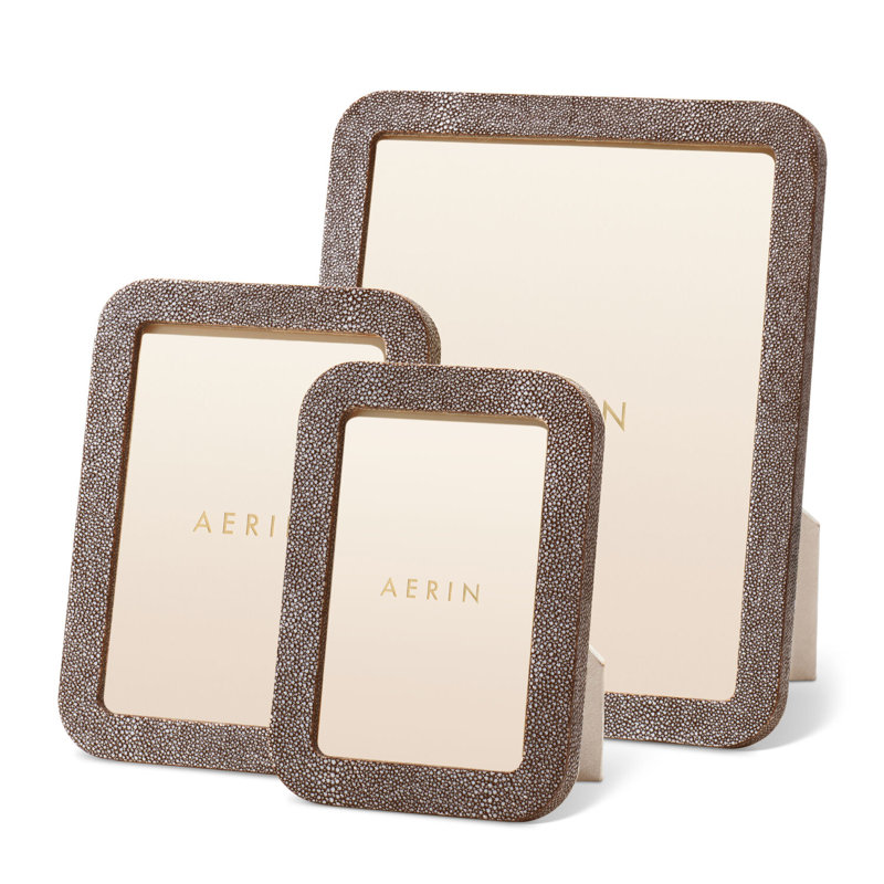 Cream Shagreen Leather 8x10 Picture Frame