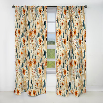 Desert Dreamcatchers Boho Pattern III - Boho Curtain - Blackout Abstract Curtain - 1 Panels