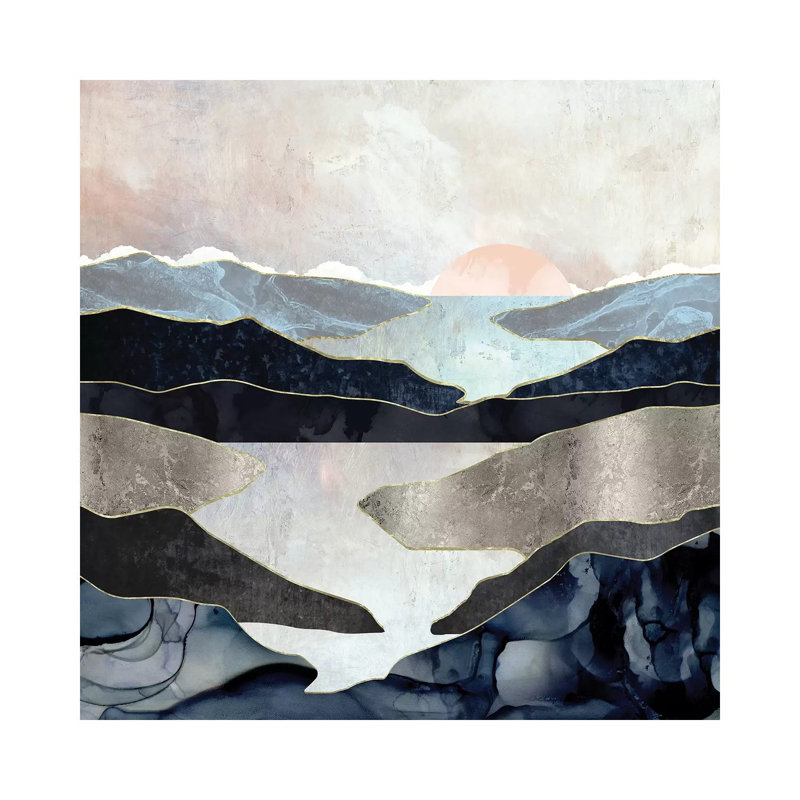 Blue Mountain Lake - Print on Canvas, No Framed, 66.04 cm H x 66.04 cm W x 1.91 cm D