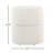 18" Swivel Ottoman In Cream Polyester Fabric