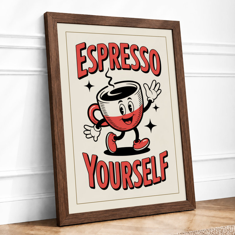 Espresso Yourself Retro - Framed Print, Walnut, A1 - 84.1 x 59.4 cm