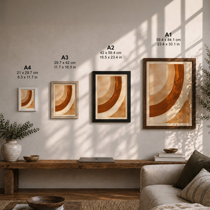 Earthen Reverie Abstract - Framed Print, Oak, A3 - 42.0 x 29.7 cm