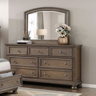 1Pc Dresser With 7X Drawers Jewelry Tray Classic Bun Feet Wooden Bedroom Furniture