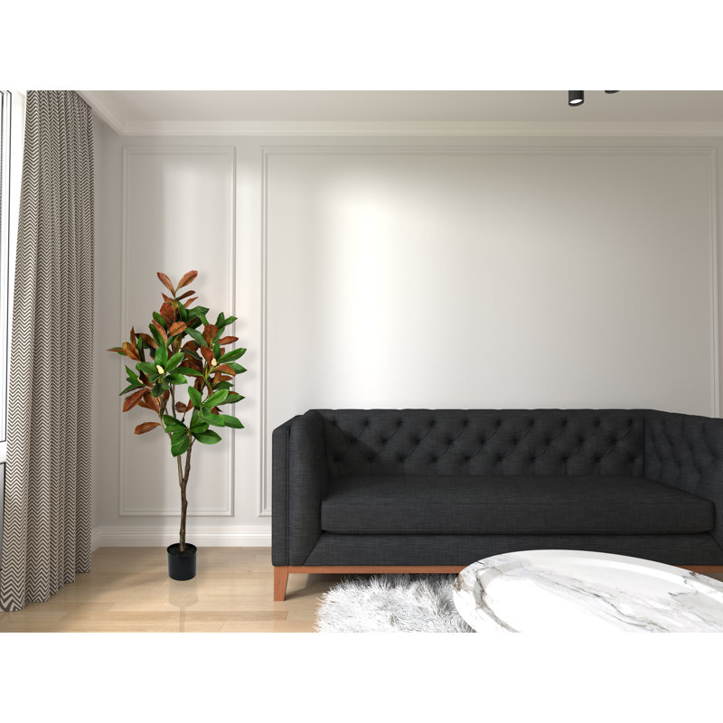 Magnolia artificiel vert en pot, H 60 po x l 20 po x P 23 po