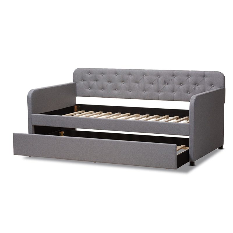 Chehalis Upholstered Daybed, Light Gray