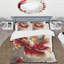 Bold Red Floral Design I - Ensemble de housse de couette floral - Polyester en microfibre-397918390