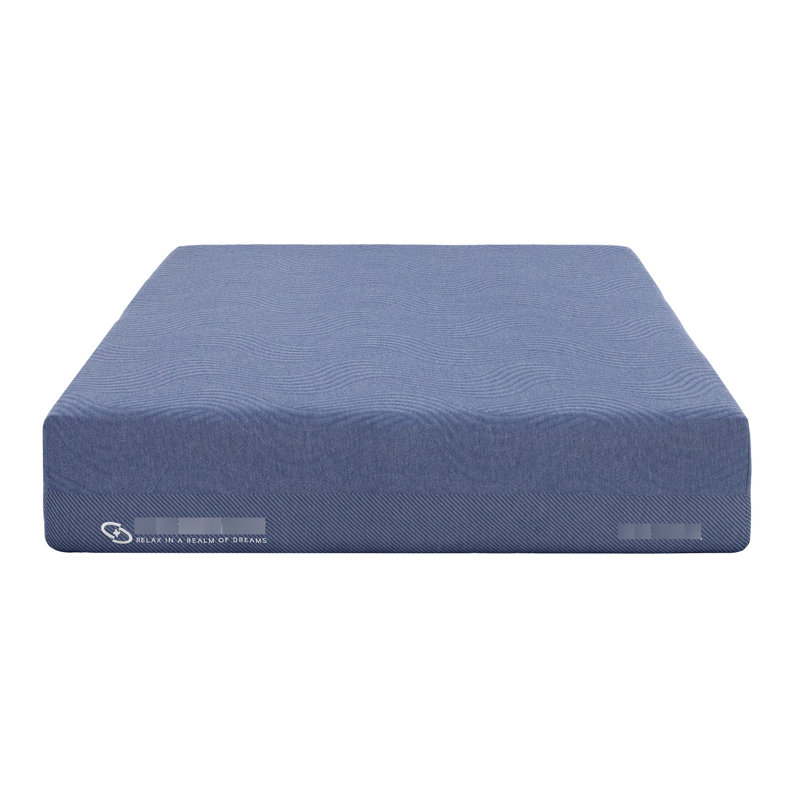 Très grand matelas en mousse 12 po, très doux, à mémoire de forme D2,5, tissu doux roulé, bleu