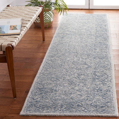Marquee Hand Tufted Wool/Cotton Abstract Rug in Gray/Blue