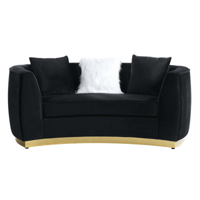 Connelly 69" Velvet Tuxedo Arm Curved Loveseat
