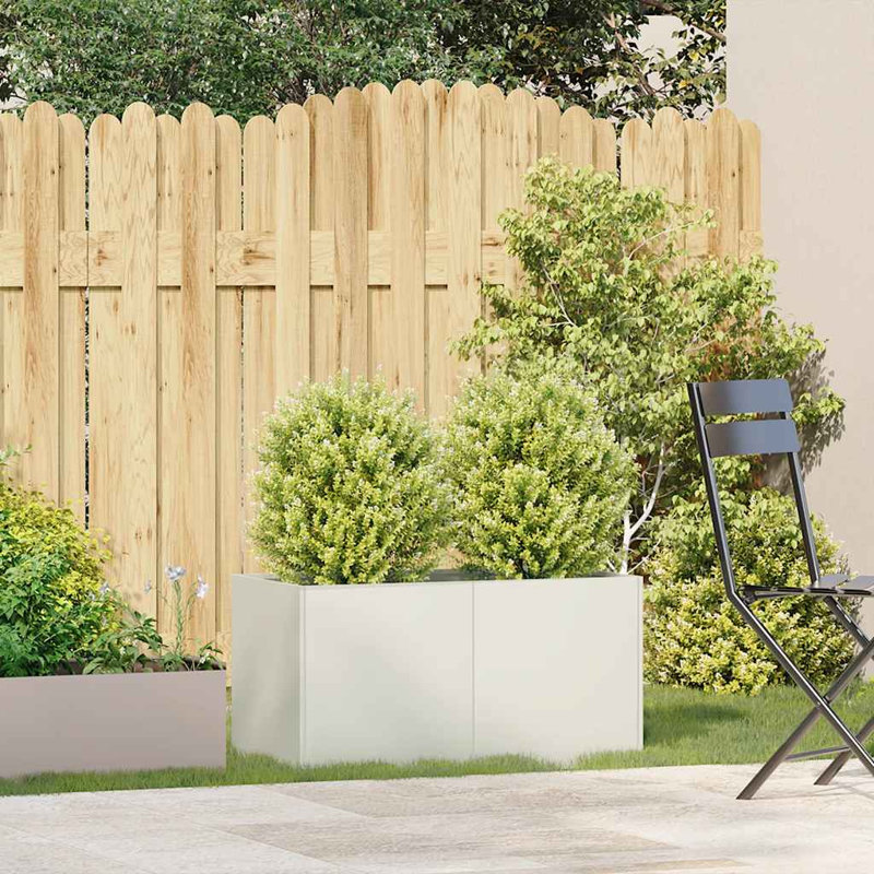 Metal Planter Box, 15.75" H x 31.50" W x 15.75" D, White