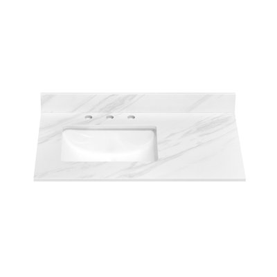 Crystal Flow 36 In. X 22 In. Integrated Single Sink Vanity Top