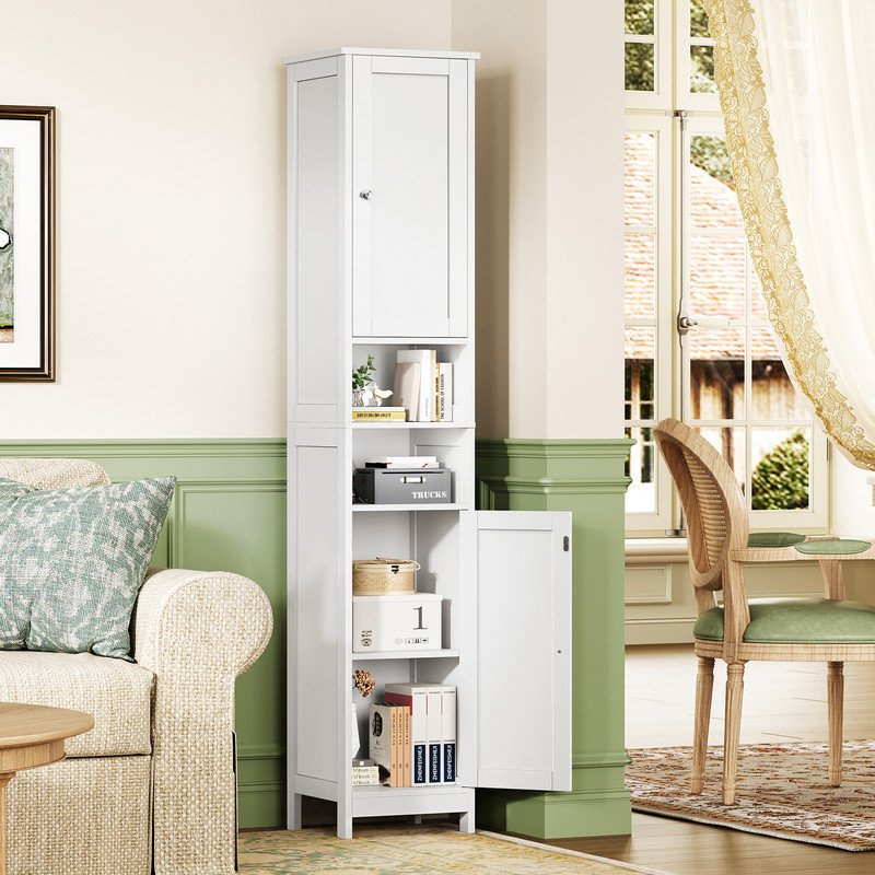 67" H Accent Cabinet with Adjustable Shelves & Doors, Storage Cabinet,Bathroom Cabinet for Small Space, Living Room, Entryway, Kitchen
