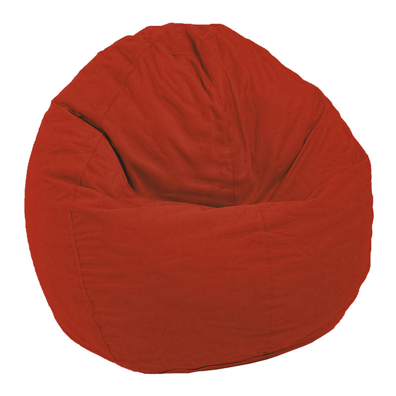 Fauteuil à billes classique avec billes de polystyrène et coussins en coton pour enfants, Rouge