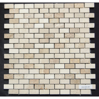 0.6" x 1.25" Marble Brick Joint Mosaic Wall & Floor Tile