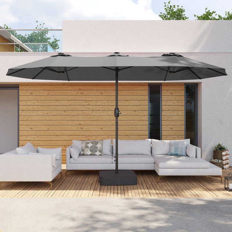 Parasol de marché rectangulaire 15 pi x 9 pi Saier, Gris