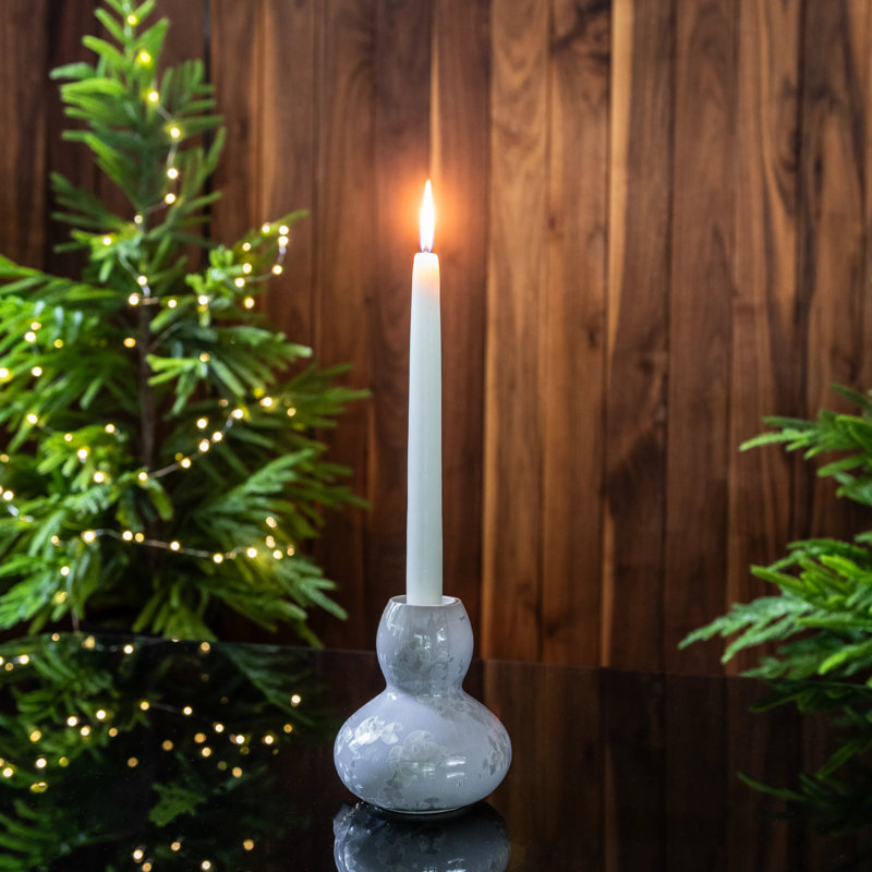 Woodstock Pottery Candlestick, Candent White