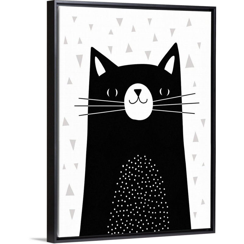 Art de chat Shenk, Cadre flottant noir, H 16 po x l 12 po x P 1,75 po