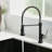 Commercial Black And Nickle Kitchen Faucet With Pull Down Sprayer, Single Handle Single Lever Kitchen Sink Faucet