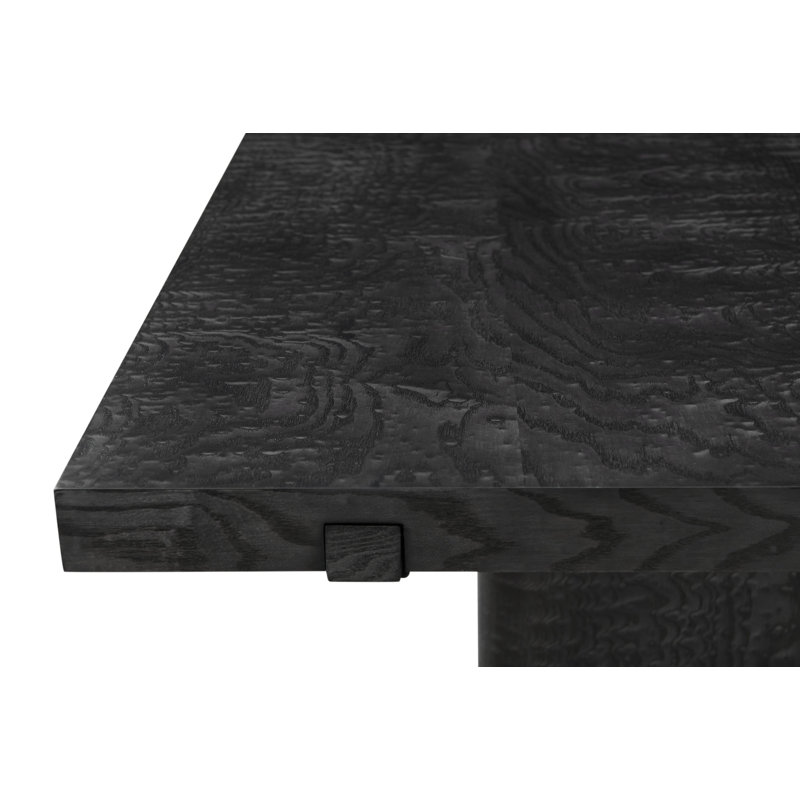 Kesden Solid Wood Dining Table, Silent Black