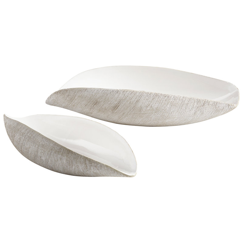 Selena Ceramic / Porcelain Tray, 4.25" H x 17.75" W x 7.5" D