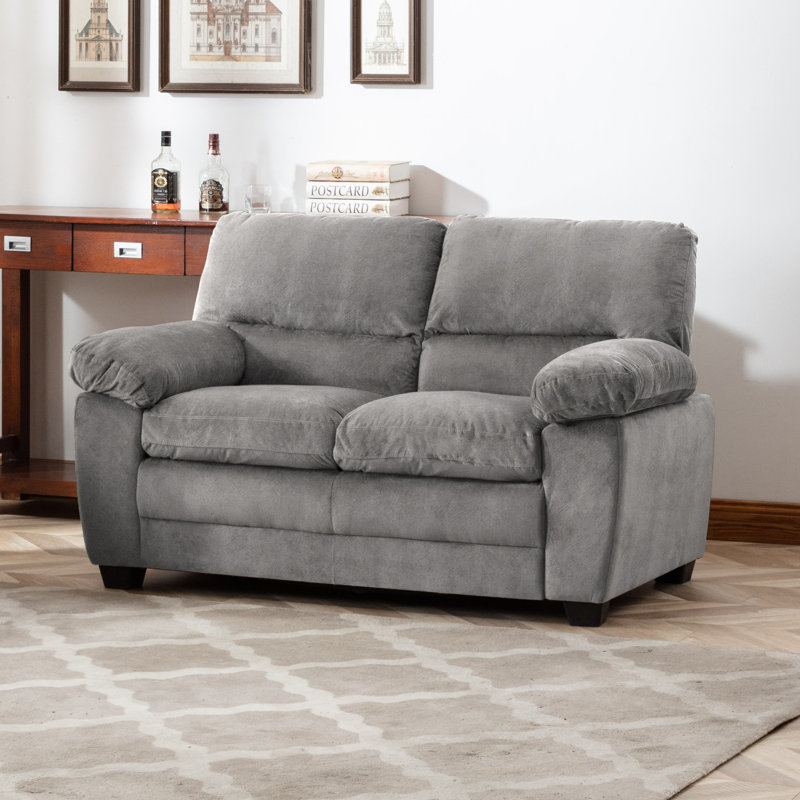 Causeuse Ehrenberg, H 37 po x l 62,2 po x P 36,2 po, 100 % polyester gris