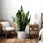 American White Oak Finish 4 Pieces Modern Flowerpot In Ceramic, All-Weather Suitable For Patio And Indoor Decor, Construction, Drainage Hole Root Growth, 13.79" L X W 11.91" H Ceramic Oak, Living-1595750907