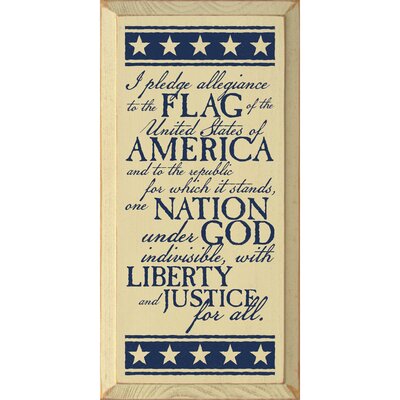 I Pledge Allegiance To The Flag Of The United States Of America Textual Art Plaque -  Sawdust City, 4818