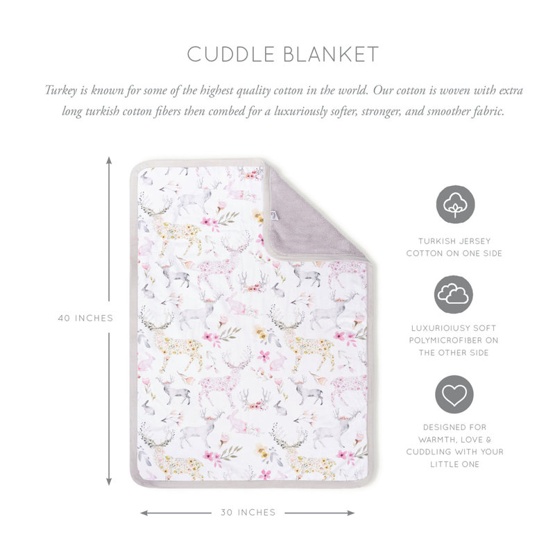 Oilo Studio - Couverture pour bébé en peluche et jersey de luxe fauve Woodland