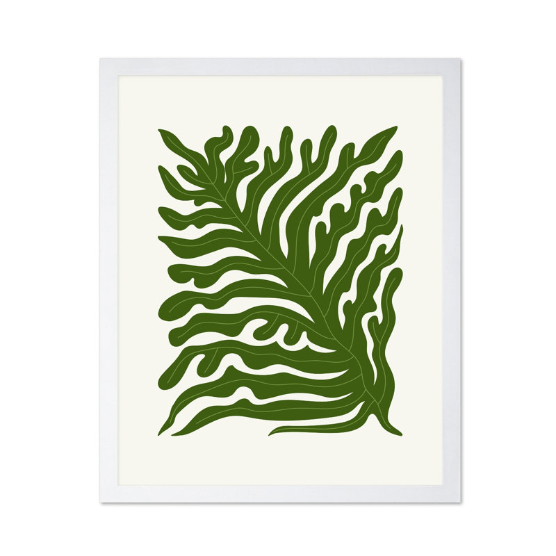 Vert floral, Affiche, H 24 po x l 32 po, Encadrement blanc