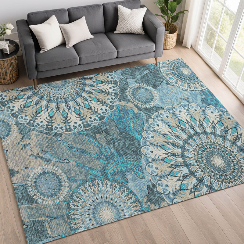 Machine Washable Indoor/Outdoor Chantille ACN2335 Paisley Rug, Rectangle 3' x 5'