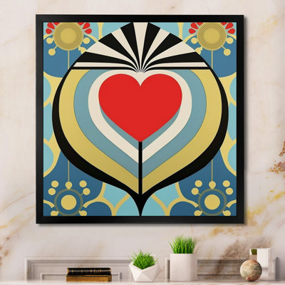 «Shining Contemporary Red Heart IV», reproduction sur toile