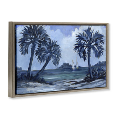 Toile flottante encadrée Indigo Palms Impressions par Paul Brent