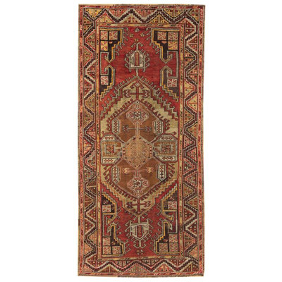 Anatolian One-of-a-Kind 3'2" X 7' Runner Wool Area Rug in Red