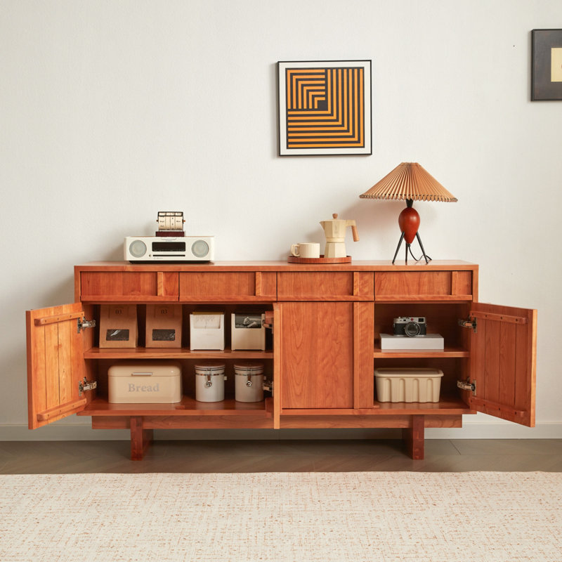 Buffet grande capacité de style rétro, 31.1" H x 70.87" W x 15.75" D
